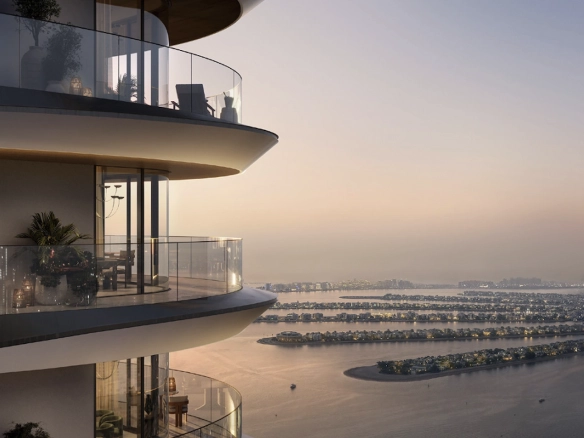 The Bristol Emaar Beachfront Terrassen mit Sicht auf Palm Jumeirah