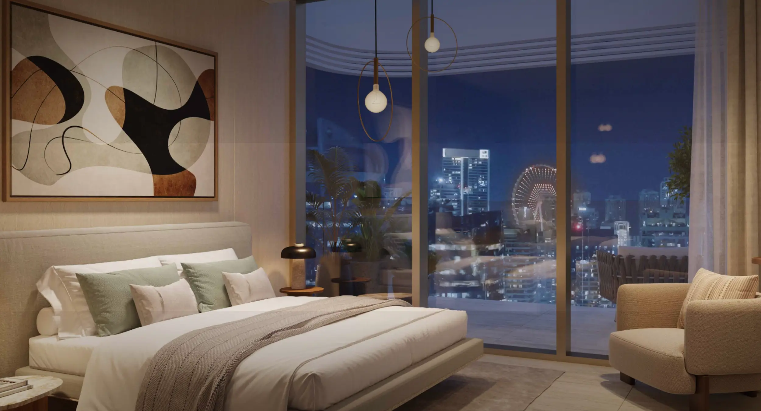 Serena District Bedroom view at night